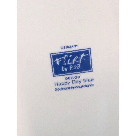 Germany Flirt by R&B Decor Happy Day Blue 9 1/2" Dinner Plate Set of 2 - Picture 6 of 6